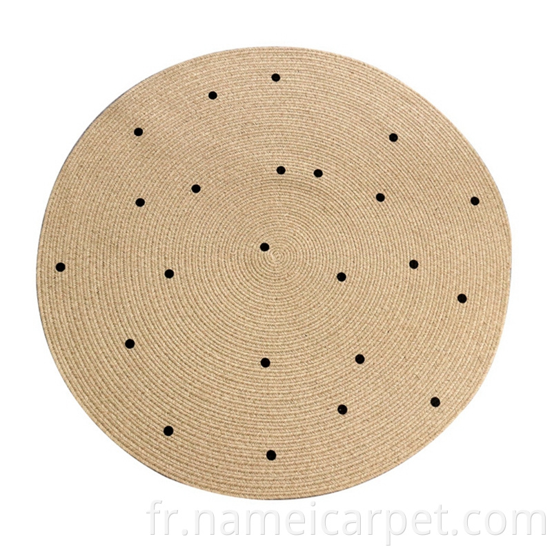 Eco-friendly Jute round baby child kids play mat